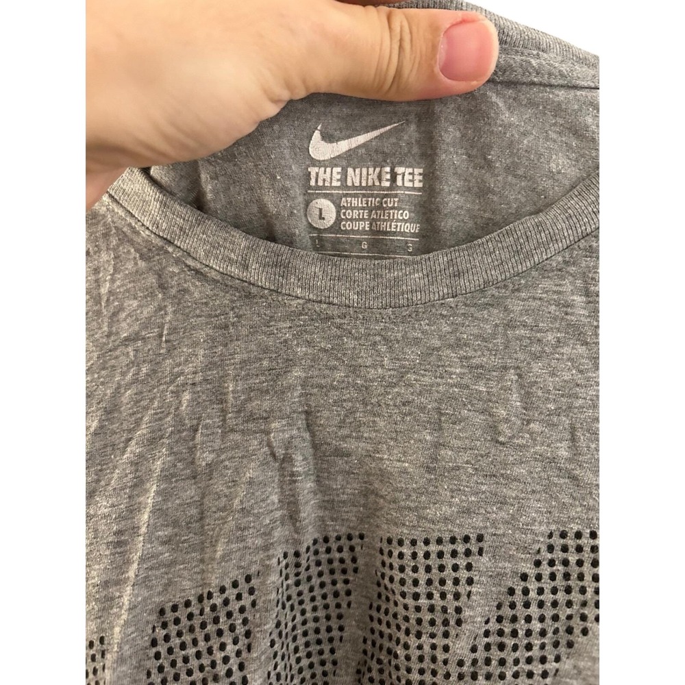 Nike Football T-Shirt Mens Large Gray Excellent Athletic Cut Graphic Tee - Picture 4 of 7